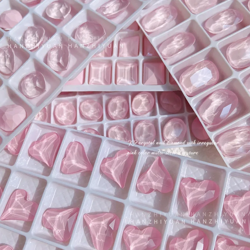 5 個ネイルラインストーンチャームクリスタルダイヤモンドローズパウダー水の波紋ガラスピンクダイヤモンドアクセサリー
