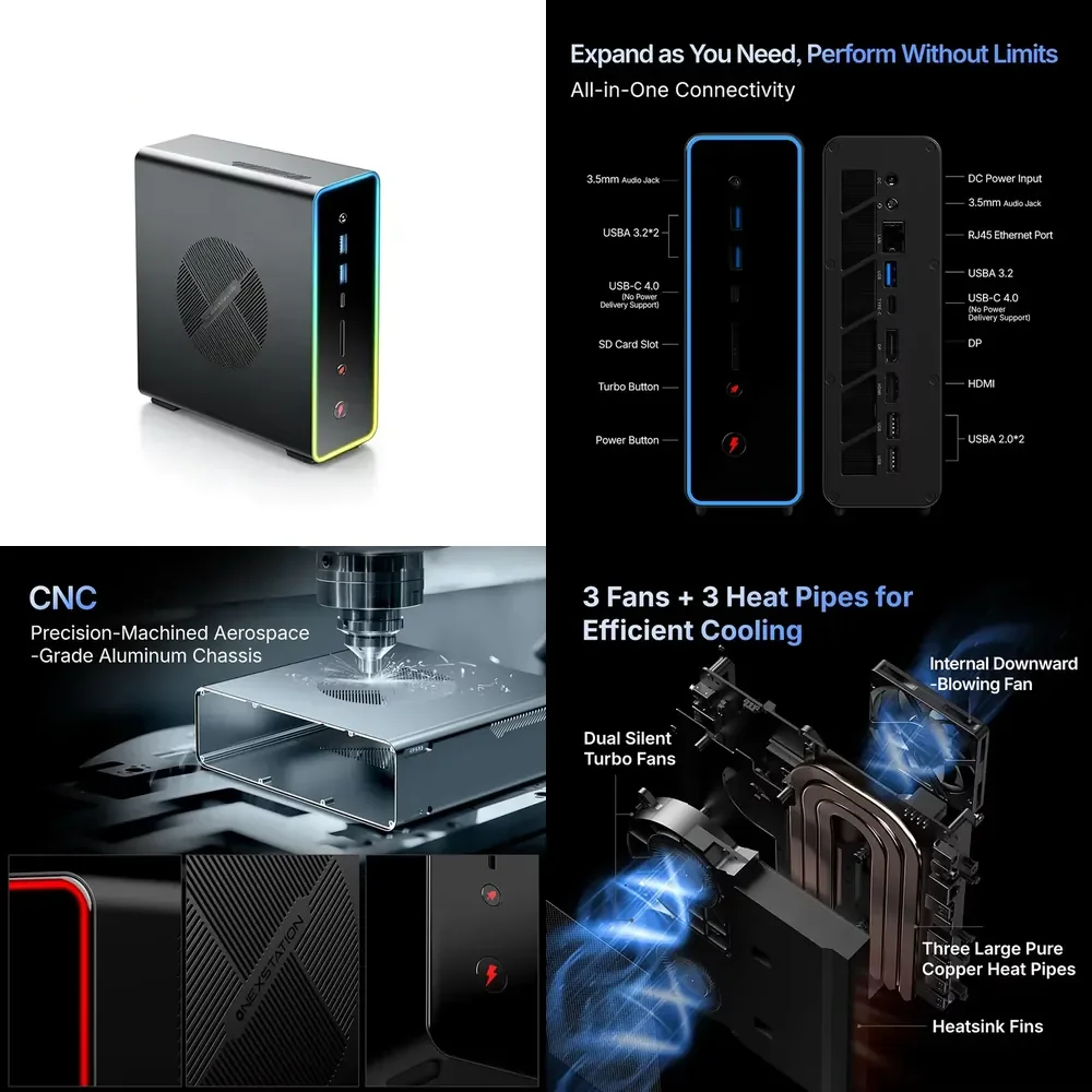 2026 New OneXStation I1 AI MAX + 395 128GB RAM 1TB SSD Mini Workstation, the most powerful desktop mini PC