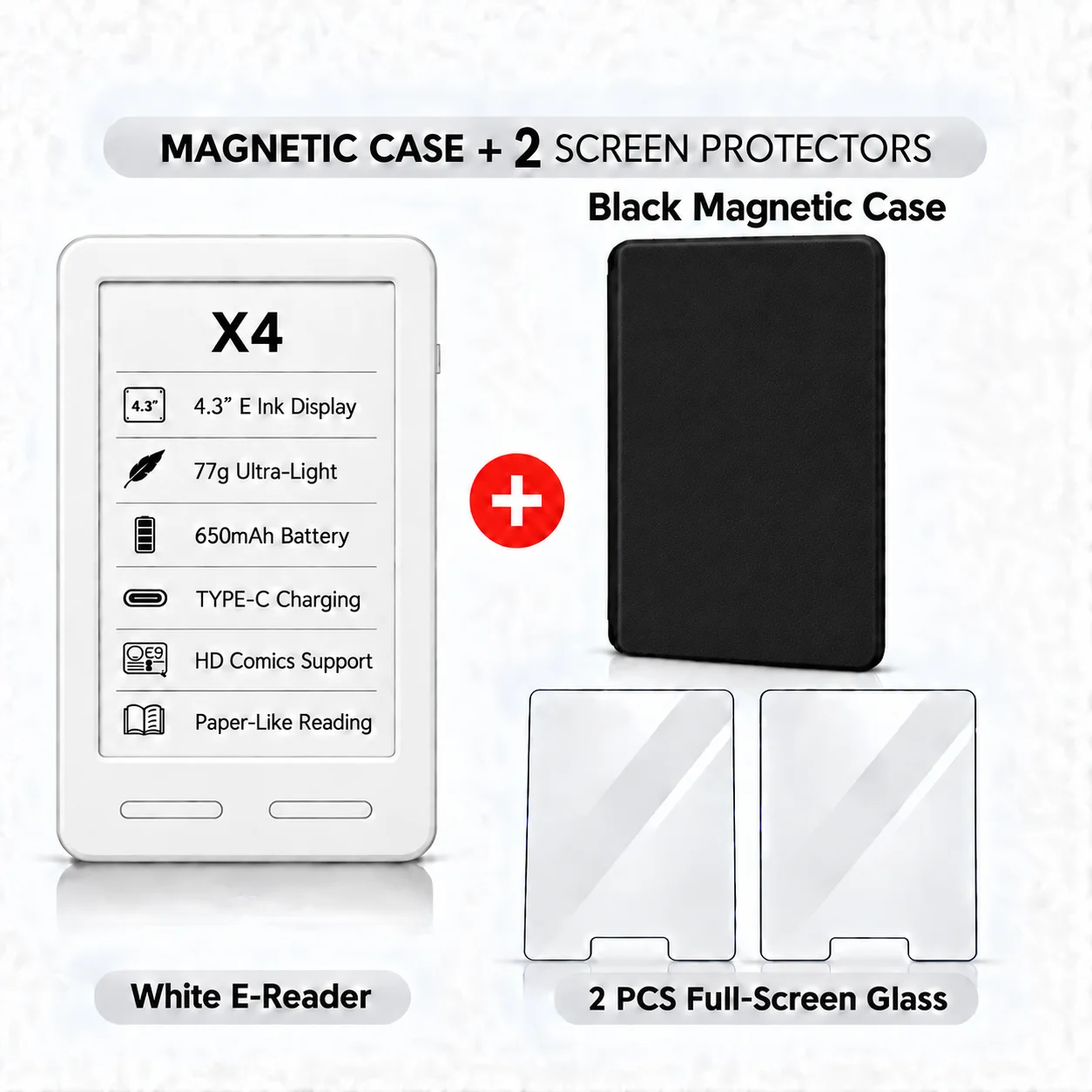 XTEINK X3 X4 X4 Pro: draagbare e-reader met e-ink-display, compact formaat, lichtgewicht, ideaal voor onderweg, op het werk en voor dagelijks lezen.