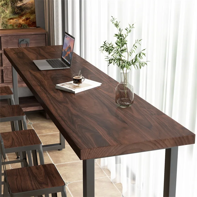 Household partition solid wood bar table long balcony window high cafe catering shop bar integrated