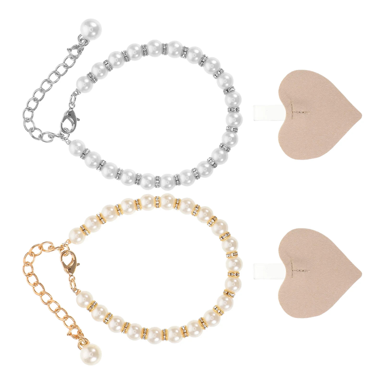 

2pcs Faux Pearl Shoe Straps For Heels Detachable High Heel Ankle Bands With Anti-Slip Grip Bridal Wedding Party Shoe Chain