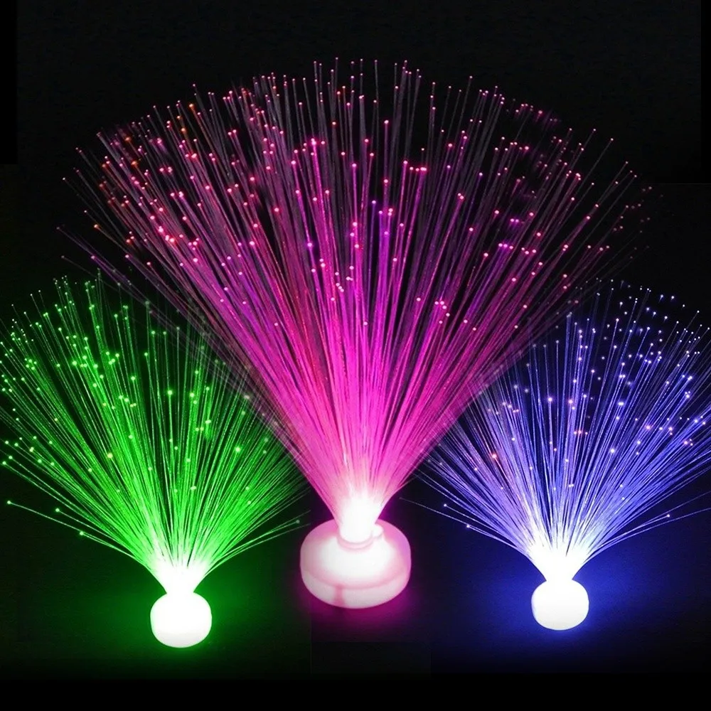 Creative Multicolor LED Fiber Optic Light Starry Sky Color-Changing Candle Lamp Holiday Decoration Home Decor
