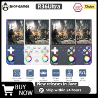 Consola de videojuegos R36 Ultra 2025 de código abierto, sistema Linux, pantalla IPS de 4,0 pulgadas, reproductor de vídeo portátil de bolsillo, 64G, los mejores juegos