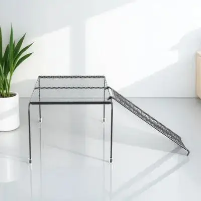 

Rutin Chicken Platform Pet Feeder Farmhouse Rack Cage Toy Ladder Hollow Metal Durable Dust Resistant Easy Strong Stable