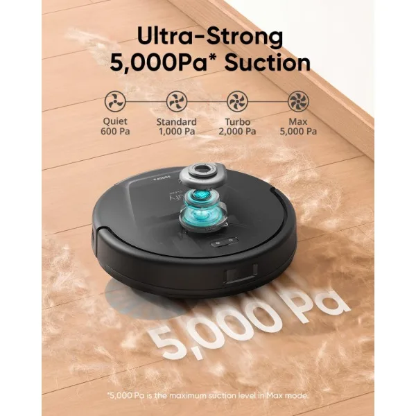 eufy L60 Robot Vacuum, Ultra Strong 5,000 Pa Suction, iPath Laser Navigation,for Deep Floor Cleaning,Ideal for Hair, Hard Floors