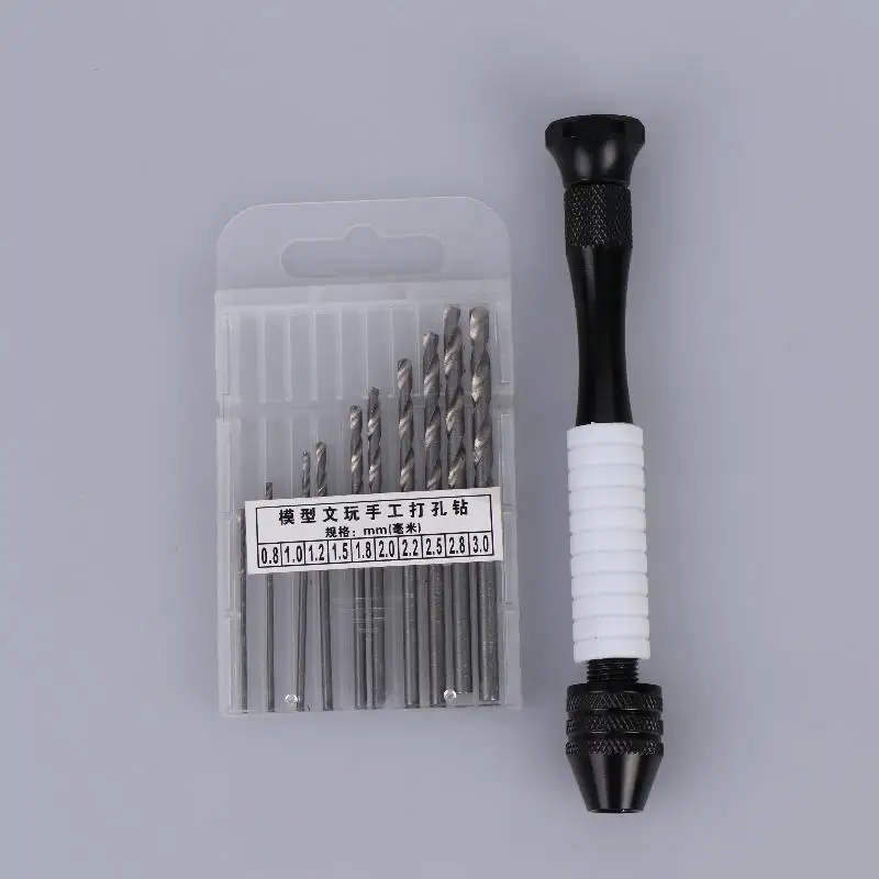 Mini-Mikro-Handbohrer aus Aluminium mit schlüssellosem Bohrfutter, HSS-Stahl-Spiralbohrer, Holzbearbeitungs-Bohrwerkzeug, manueller Handbohrer – Detail 25