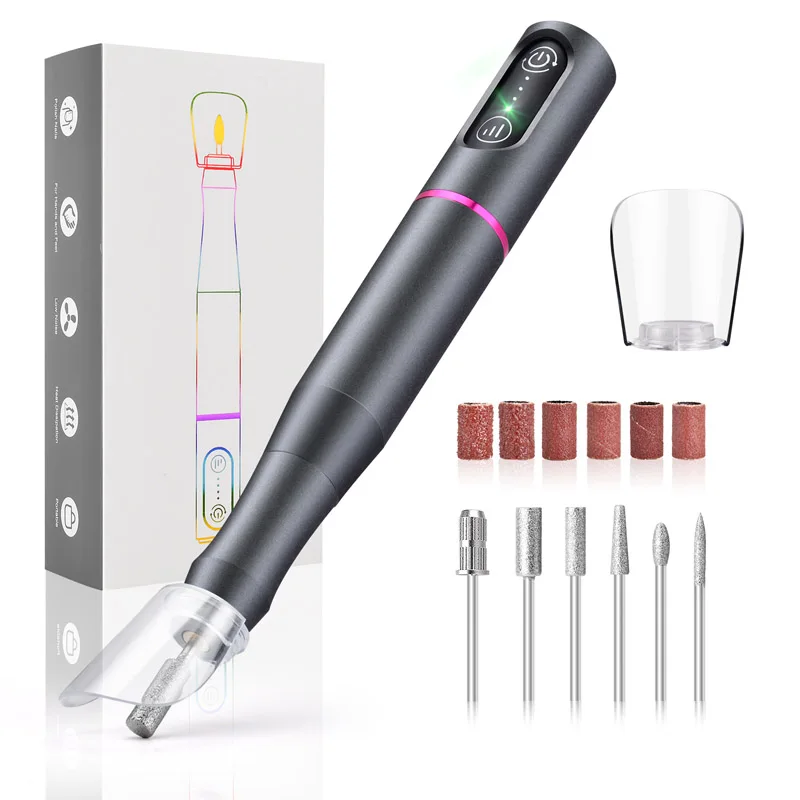 Electric Nail Drill Machine Professional,Electric Nail File for Acrylic Gel Nails,Efile Manicure for Grinding Polishing Trimming