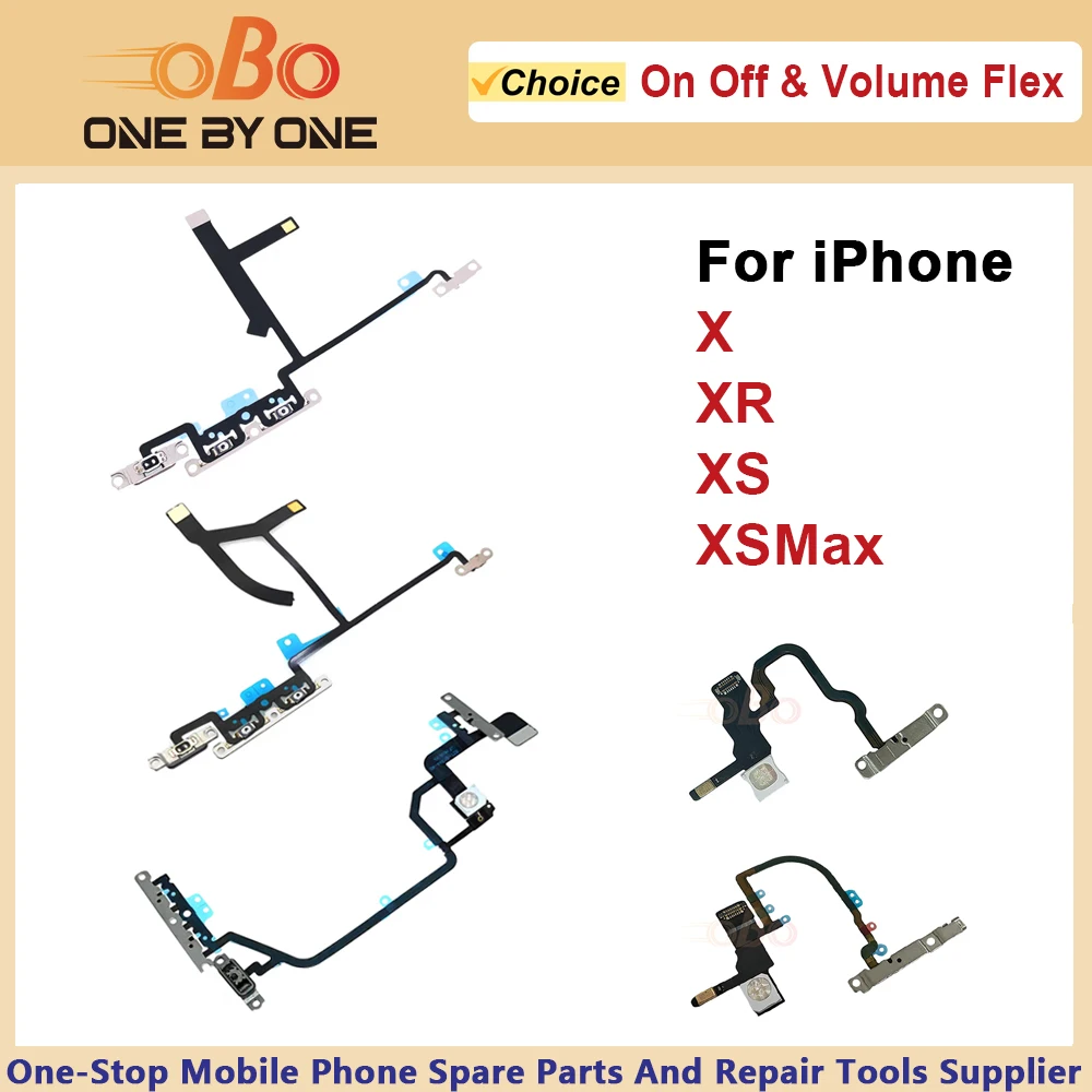 Power Switch On Off Mute Volume Button Flash Light Flex For iPhone X XR XS MAX On Off Volume Flex Repair Part（1PC）
