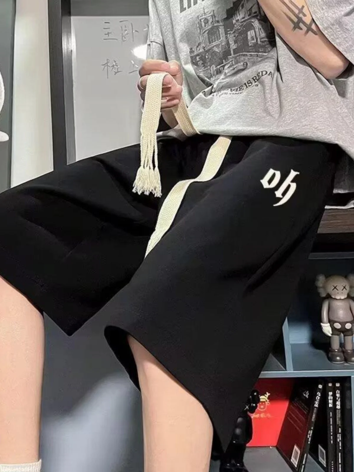 

Мужские спортивные шорты большого размера, летние, из ледяного шелка, быстросохнущие, для бега, повседневные, для активного отдыха, прямые, со средней посадкой