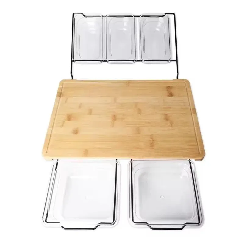 for Bamboo cutting board Heavy-duty wear-resistant cutting board with slide-out drawer tray Eco-friendly cutting board for