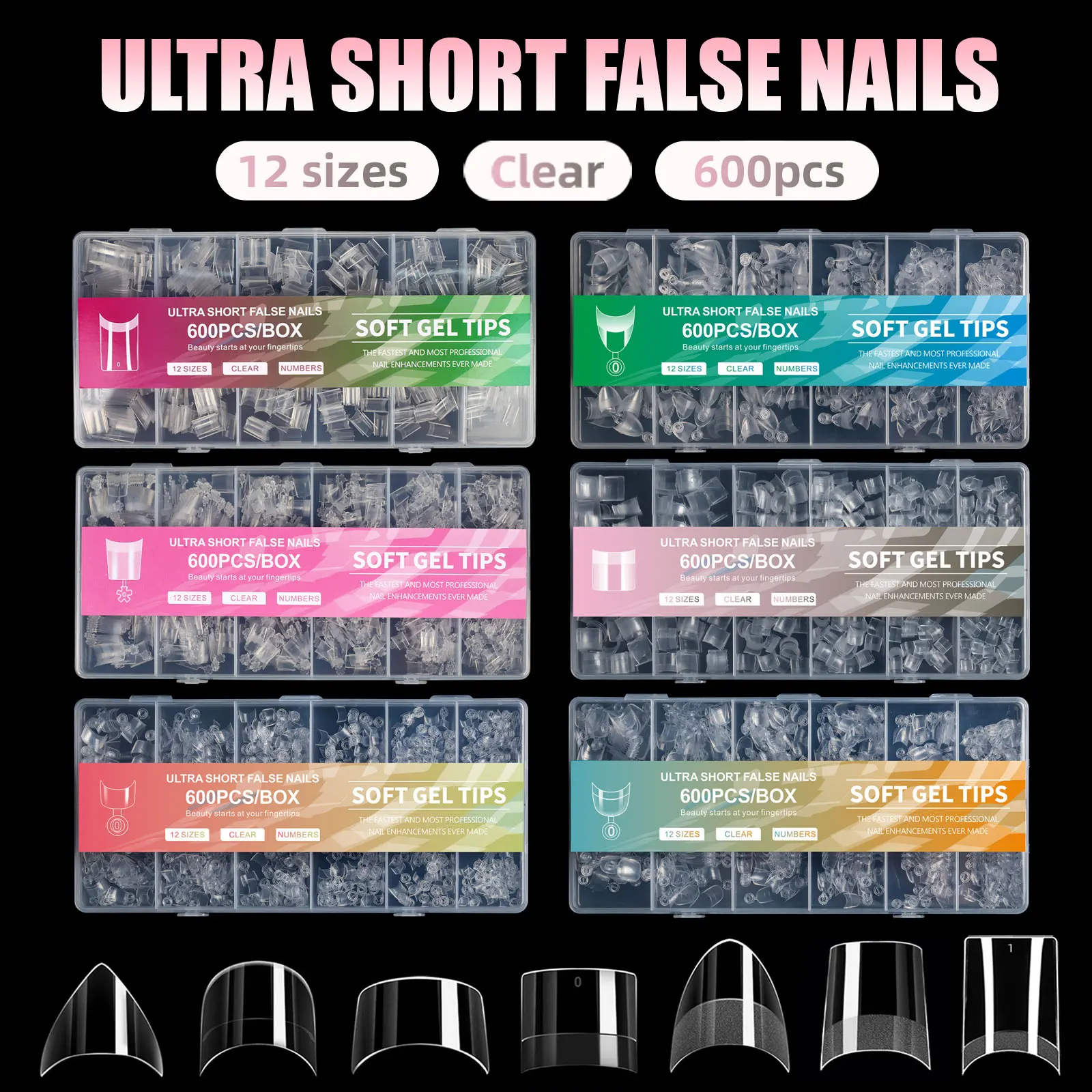 

600pcs/box XS Almond Half Cover Fake Nails Half Matte False Nail Extension Extra Short Almond Soft Gel Nail Tips for Small Nail