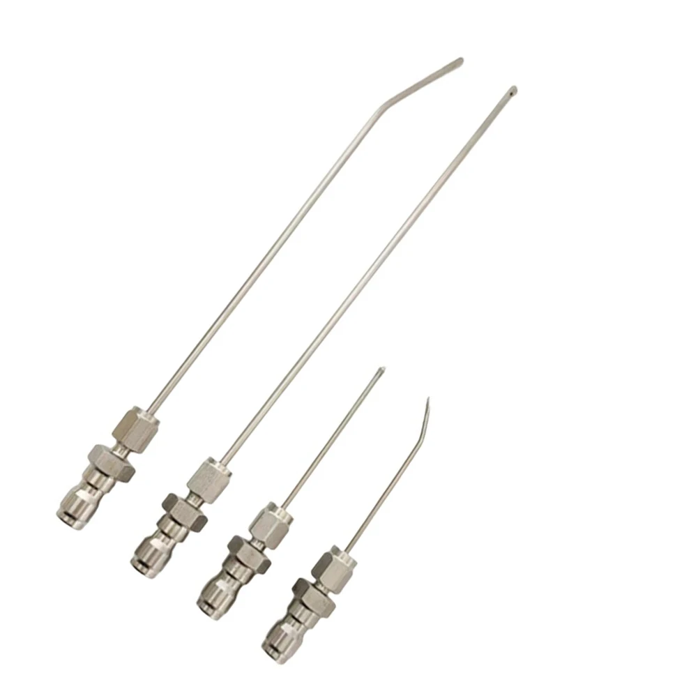 High Pressure Washer Nozzle for kit with Long Curved Needle for Direct Spraying and Long Straight Needle for Piercing