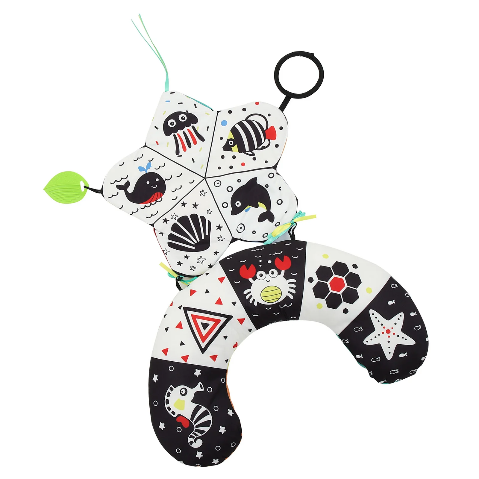 وسادة وقت البطن عالية التباين الرضع حديثي الولادة القطن وسادة تعليمية لحديثي الولادة وقت البطن تلعب حصيرة ألعاب الأطفال عالية التباين #1