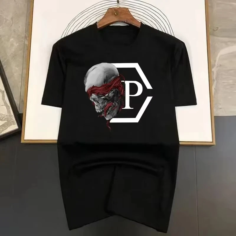 New Hot Luxury Letter Printing T-shirt Black Summer Tee Men's and Women's Fashion Round Neck Top Tshirt Hip Hop Streetwear
