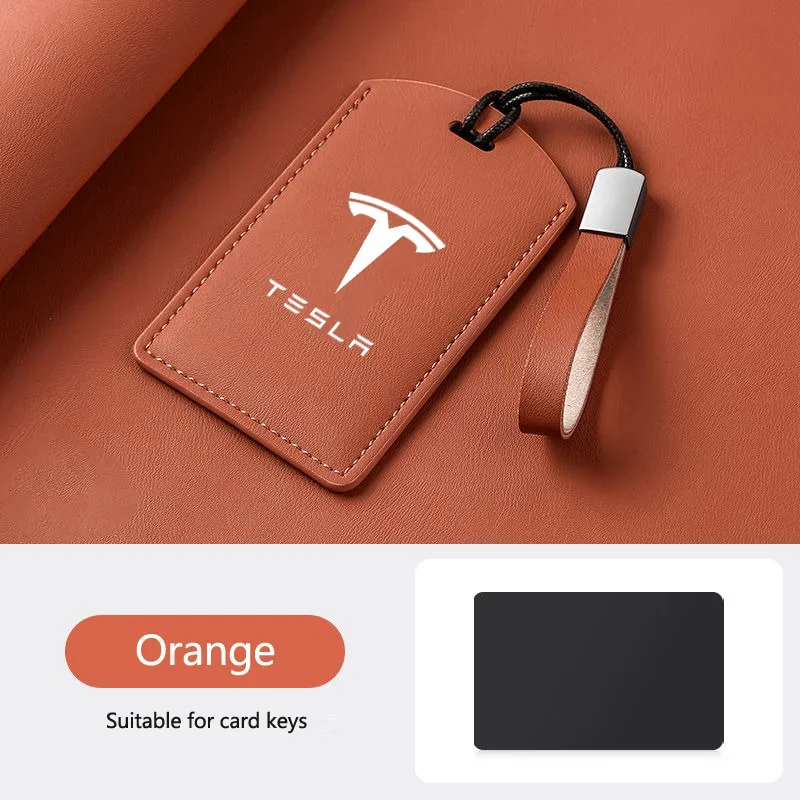 Leren auto smart NFC kaart sleutelhulsel beschermhoes voor Tesla Model 3 Model S Model X Model Y sleutelhanger accessoires