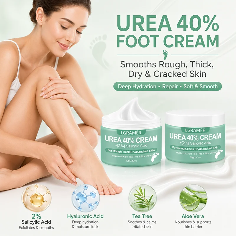 40% Urea Foot Cream + 2% Salicylic Acid Intensive Hydrating Foot And Hand Care Moisturizing Repair Rough,Thick,Dry,Cracked Skin