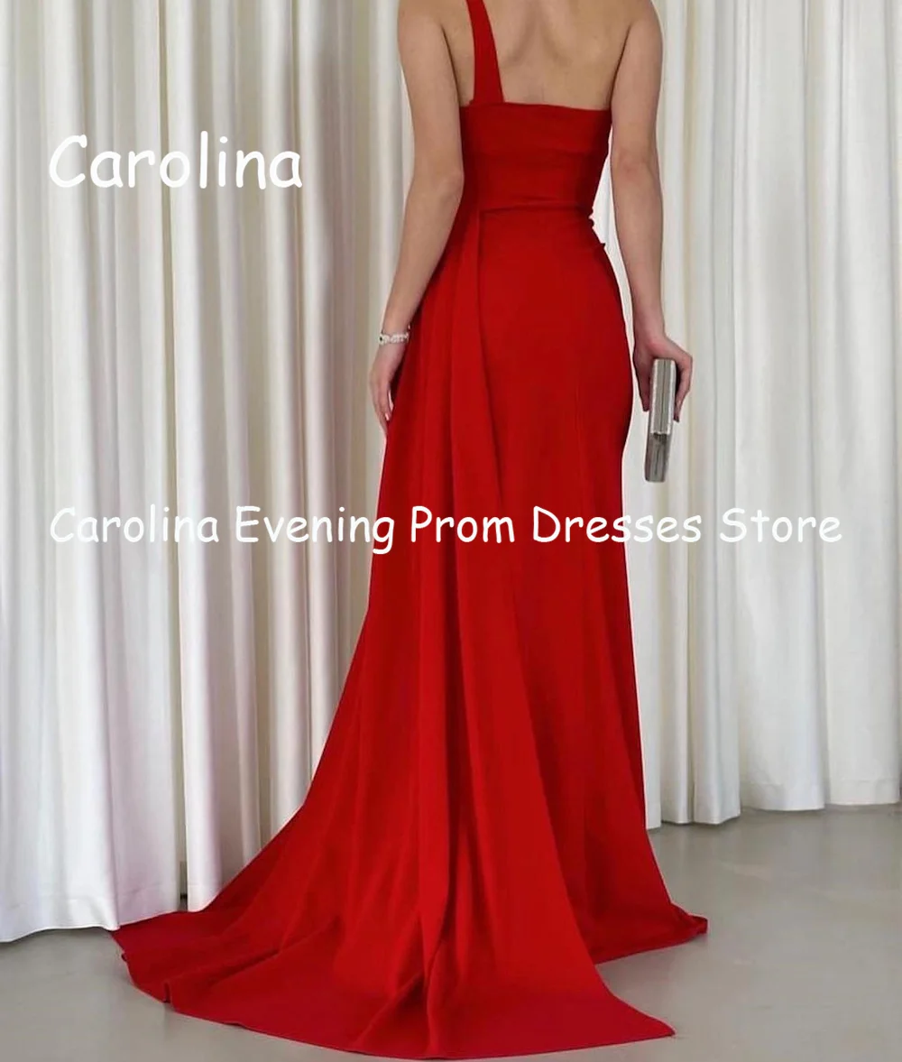 Carolina Crepe Mermaid One-shoulder Floor-length Prom Gown luxury Evening Formal Elegant Pretty Party Dress for Women 2023