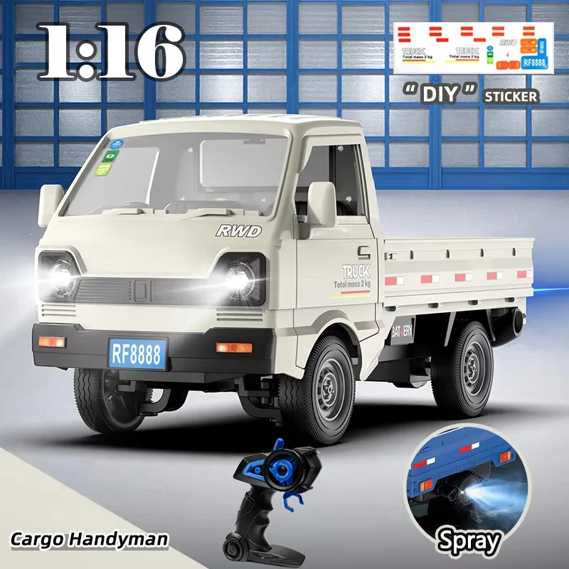 1:16 Maßstab RC Auto Simulierter Drift-Kletter-Truck mit LED-Licht und Sprühfunktion Kleiner Ferngesteuerter Elektro-LKW Spielzeug Kindergeschenk
