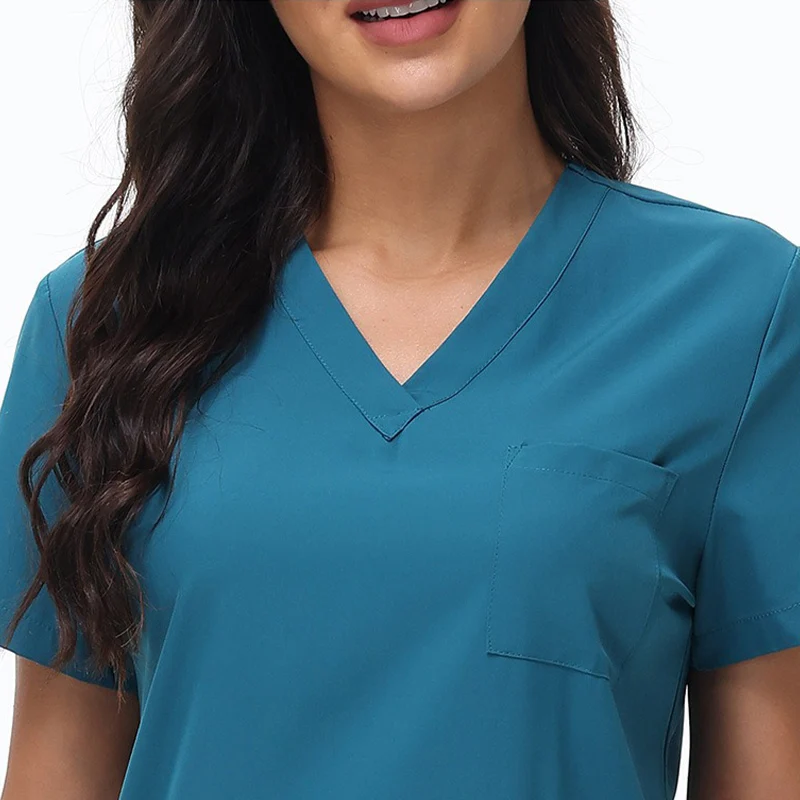 Four Side Bullet Nuese Scrubs Top Quality Surgical Set Soft Comfortable Dental Surgery Clothing Breathable Medical Uniform 42122