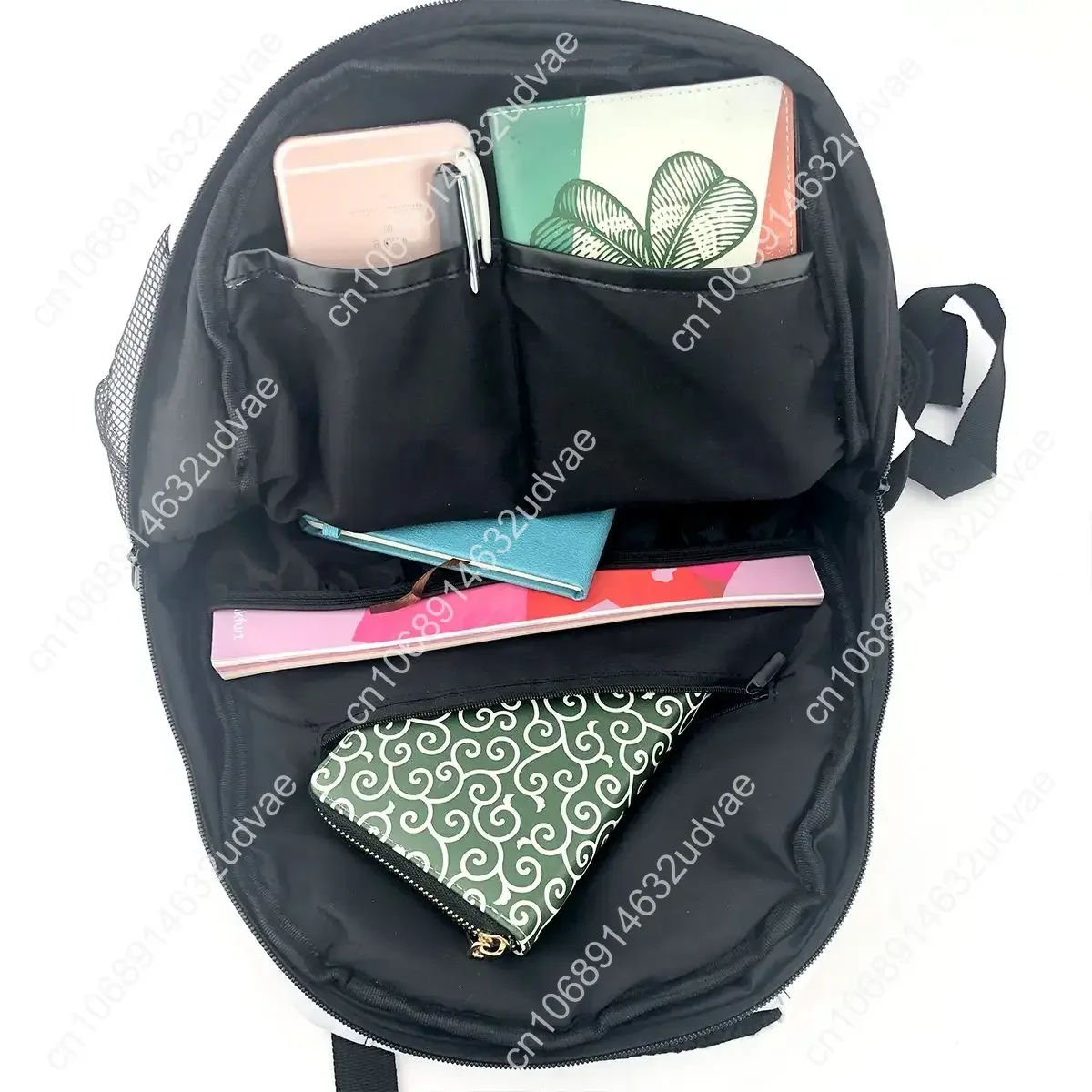 Black Witch's Cat Reading The Book of Dark Magic School Bag Girls Travel Bag Backpack with Multiple Using Women Backpacks