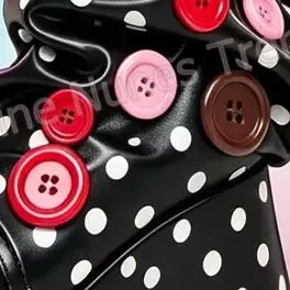 Women Polka Dot Platform Slouch Boots Round Toe Block Heels Colorful Buttons Decor Sweet Alt Fashion Festival Streetwear Boots