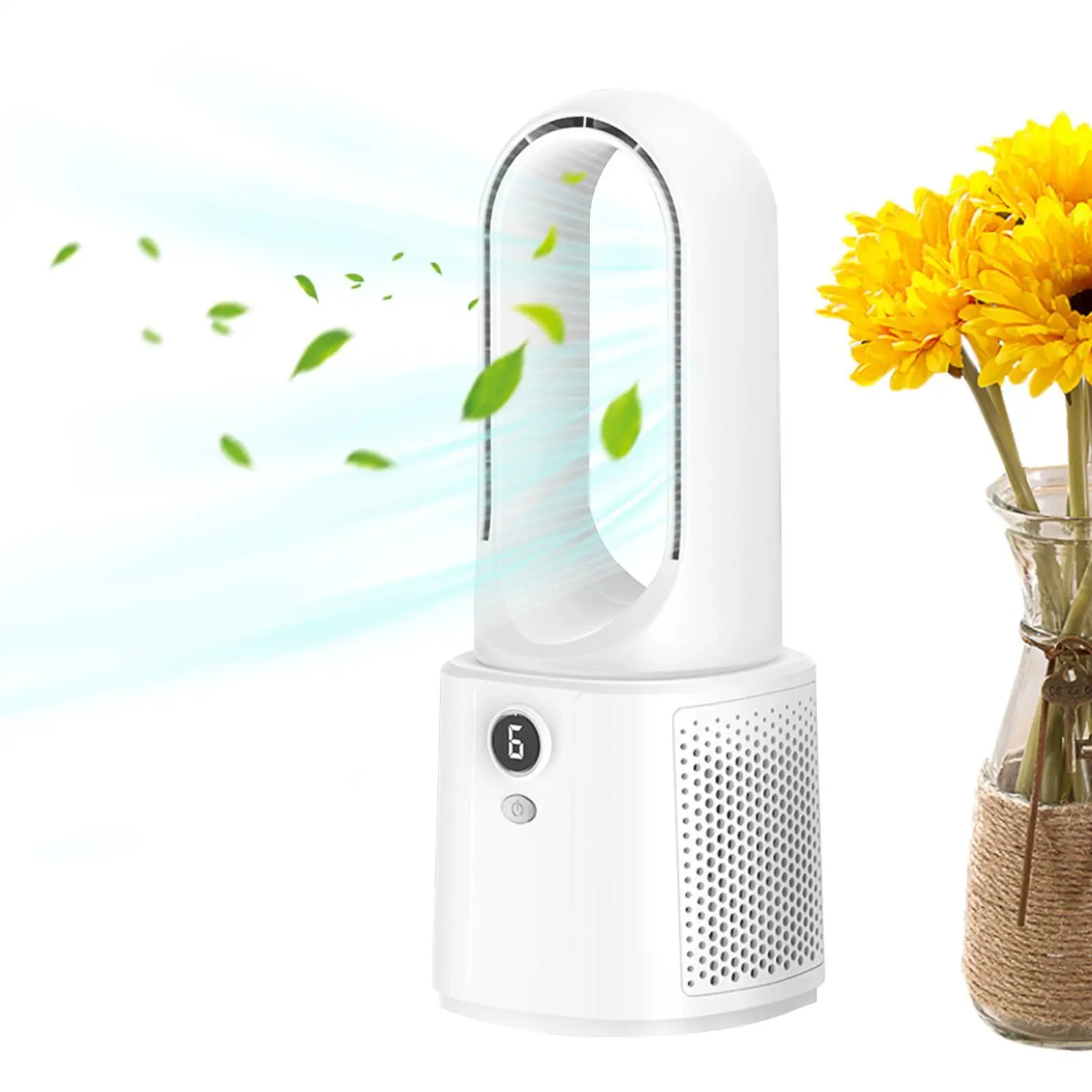 

Безлопастной вентилятор для спальни, USB-тихий настольный охлаждающий вентилятор, портативный 6-скоростной бесшумный охлаждающий вентилятор для кондиционера с таймером для путешествий