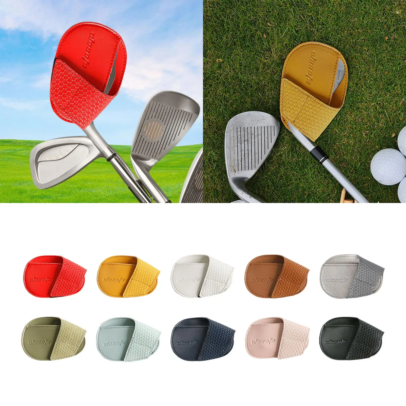 

Golf Iron Head Cover Headcover 4.5inchx3 inch PU Leather Fashion Protective Case