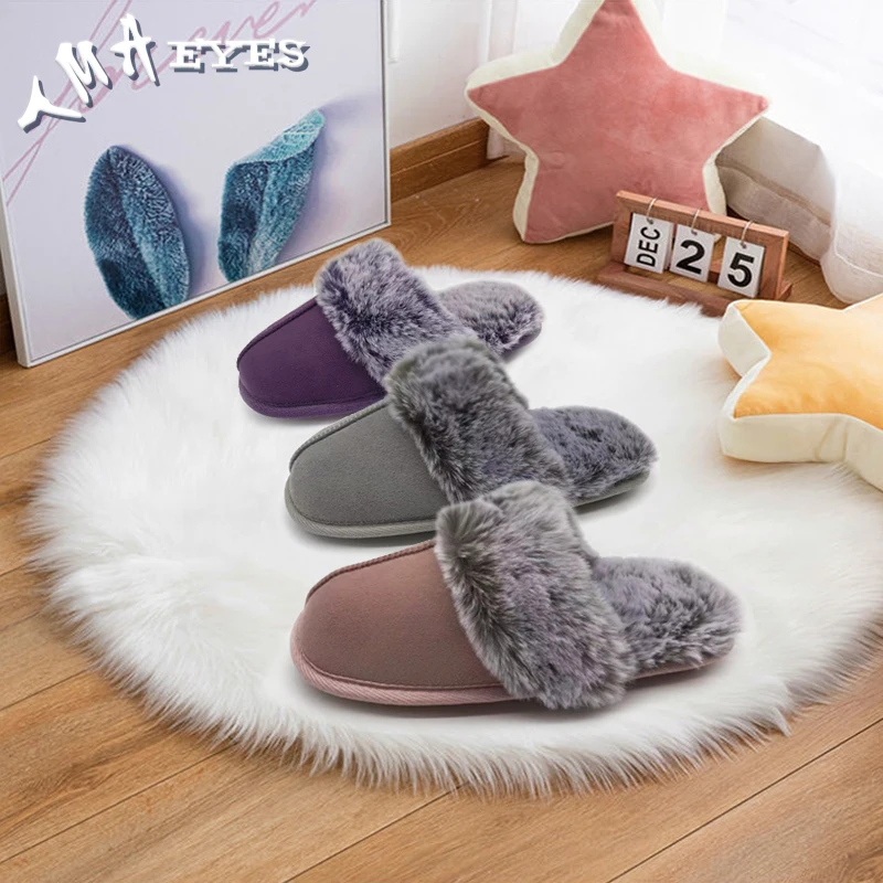 2023 New Winter Warm and Anti slip Women\'s Cotton Slippers with Fury