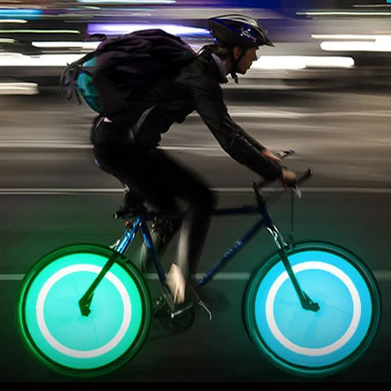 Hot 2Pcs Bicycle Tire Valve Cap Light Bike Motorcycle Car Wheel Spoke Gem Shape Neon LED Light Flash Lamp Cycling Accessories