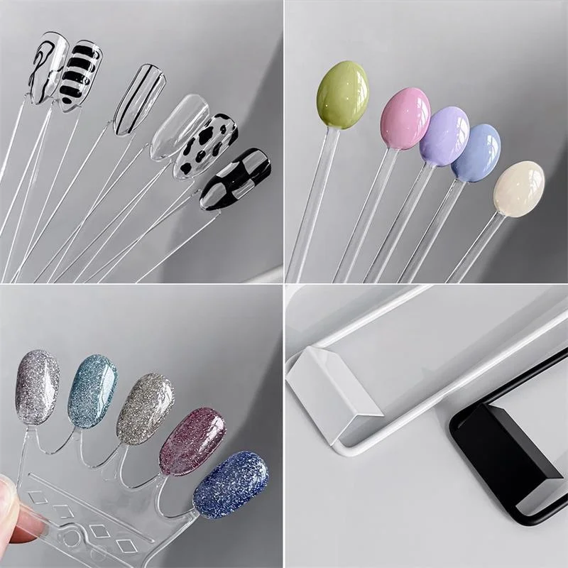 Valse Nail Art Kleur Kaart Display Stand Gel Polish Sjabloon Fan Vorm Nail Art Tips Sample Stand Nagellak Praktijk Palet