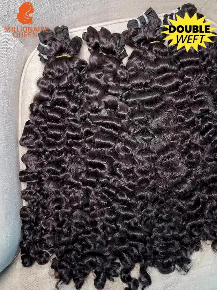 Burmese Curly Bundle Millionaire Queen 3C4A Double Weft Sew In Quick Weave Unprocessed Weave Bundle Best Choice Virgin Extension