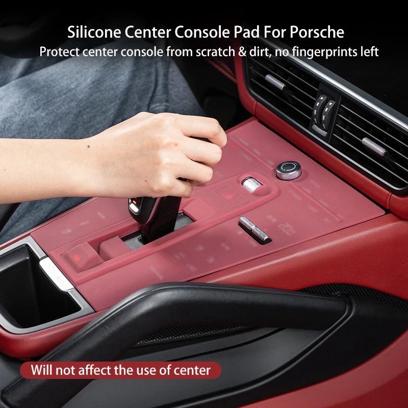 Silicone Center Console Pad For Porsche Cayenne Macan Panamera Car Central Protector Anti Scratch Mat Auto Interior Accessories