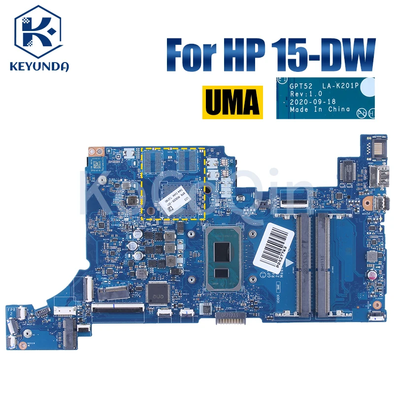 LA-K201P For HP 15-DW Notebook Mainboard I3 I5 I7 11th Gen With MX350 GPU M29210-601 M29209-601 DDR4 Laptop Motherboard Test