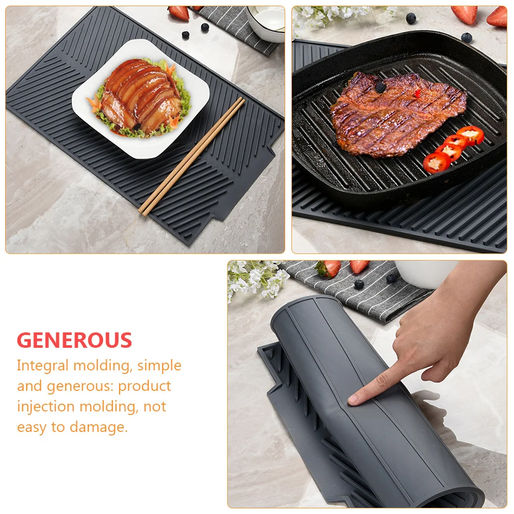 

Silicone Draining Mat Dish Drying Large Size Heat Resistant Non Slip Kitchen Sink Mats Food Grade Safe