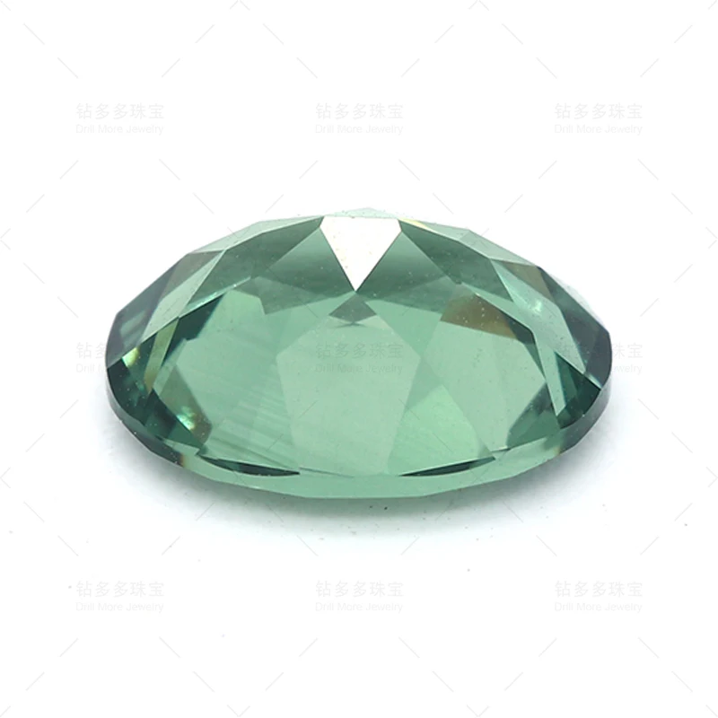 Popular lab-grown sapphire oval green gemstones for DIY jewelry making bracelets optional AGL certificate