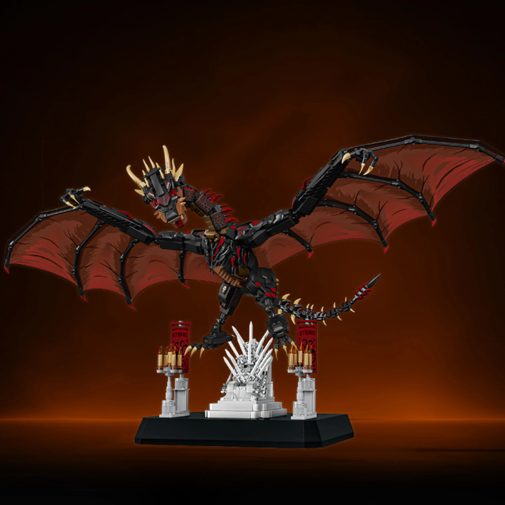 1868 Stück ‌ Drogon Fire Dragon Bausteine 99003 Spiel Film Serie Dragon Desktop Ornament Ziegel Spielzeug für Kinder Erwachsene Geschenke
