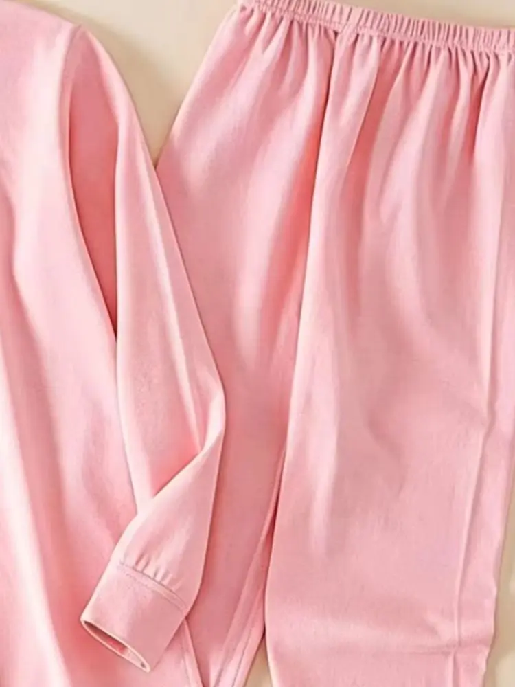 2026 New Adolescents and Children Fleece Thickened Thermal Pants Leggings Line Pajama Boys and Girls Autumn and Winter Trousers