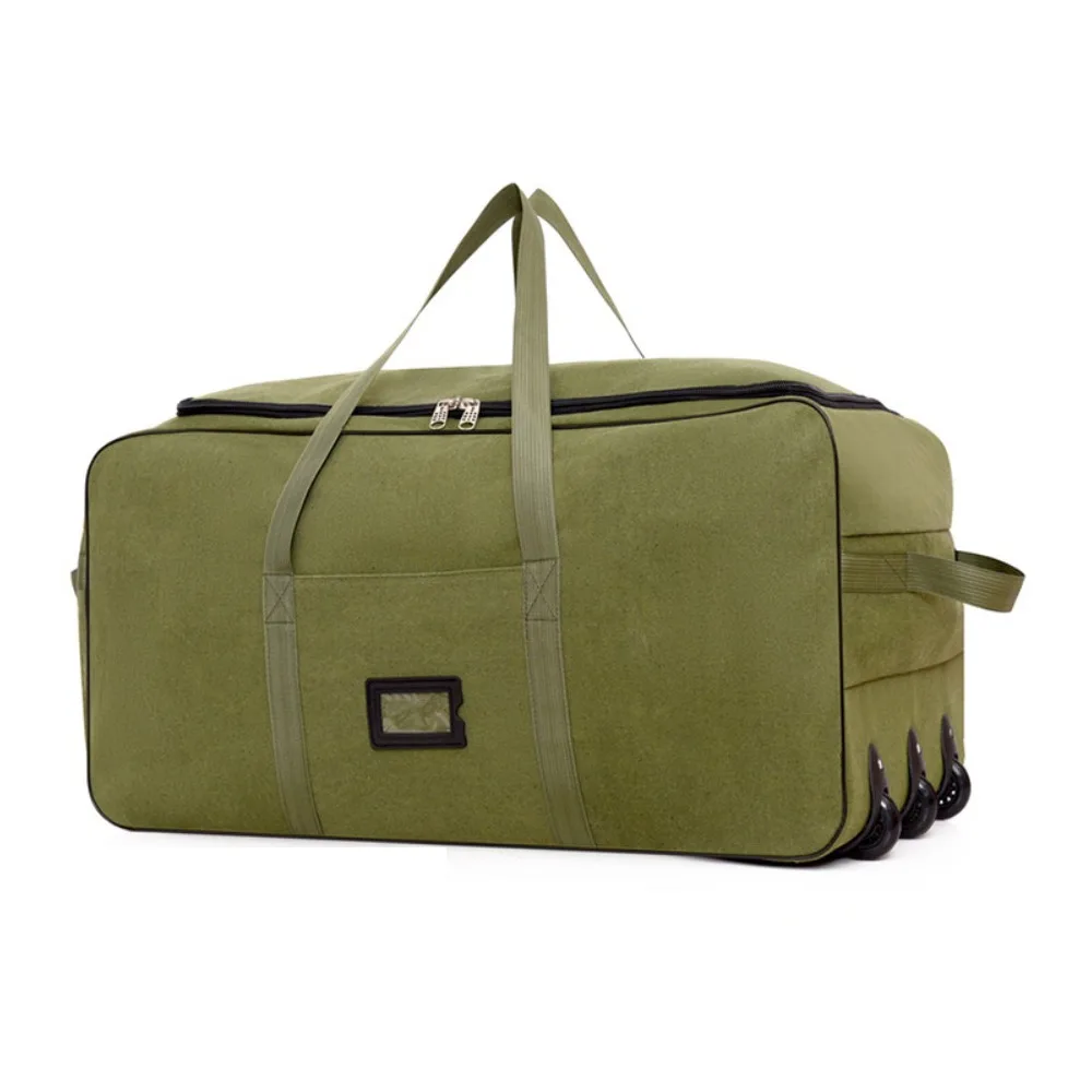 

Foldable Weekend Travel Bag Large Capacity Waterproof Luggages Storage Bag with Detachable Wheels Multiple Compartments