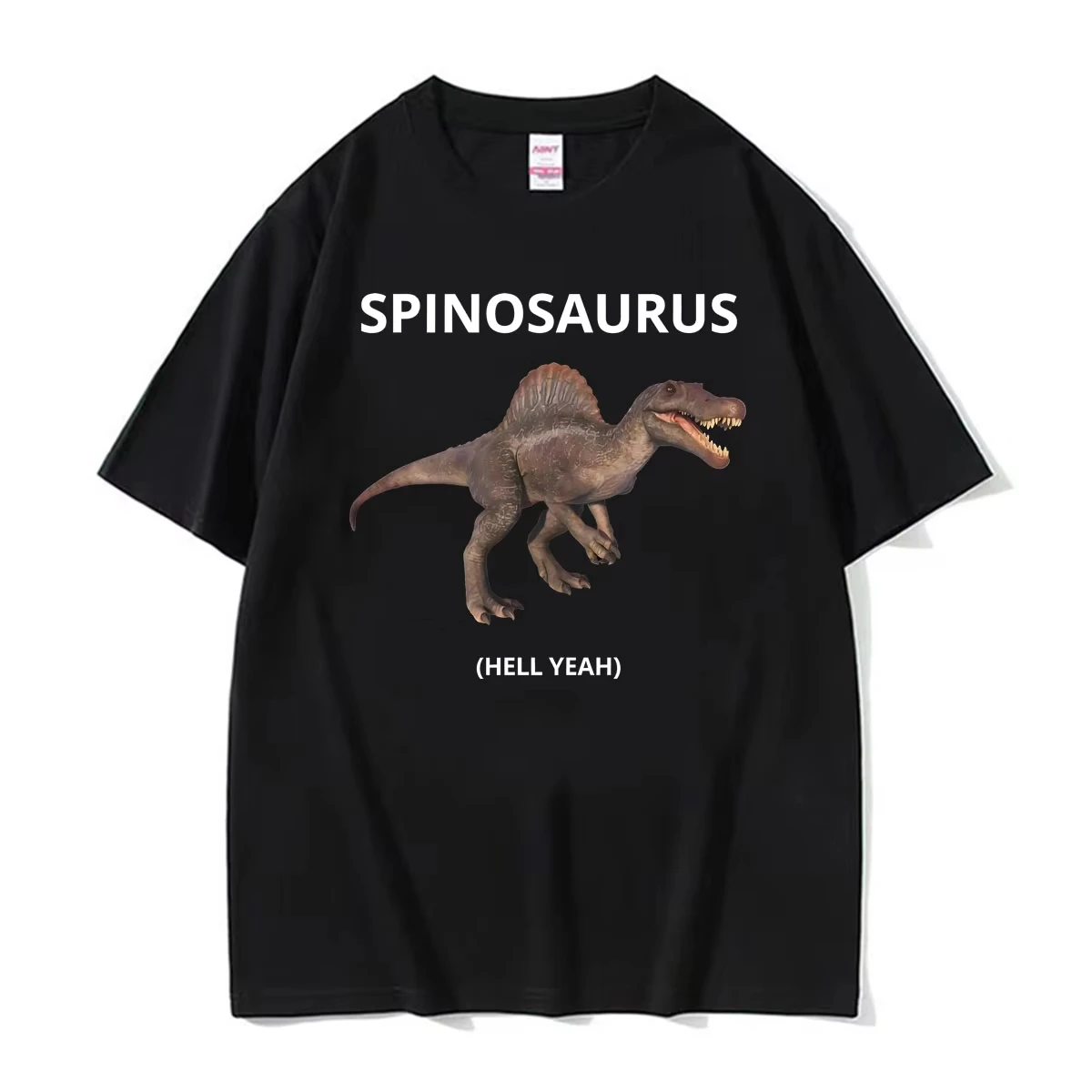 Spinosaurus Hell Yeah Dinosaurier Funny Meme T-shirts Men Women Fashion High Street Short Sleeve Tee Shirt Summer Cotton T Shirt