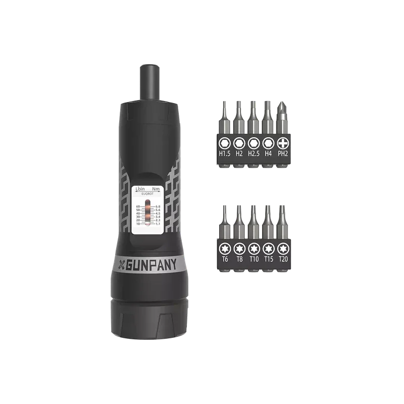 Vector Optics Gunpany Torque Screwdriver | Adjustable Torque 10-60 in/lbs | 10 Steel Bits for Scope Mounting | Enhanced Grip