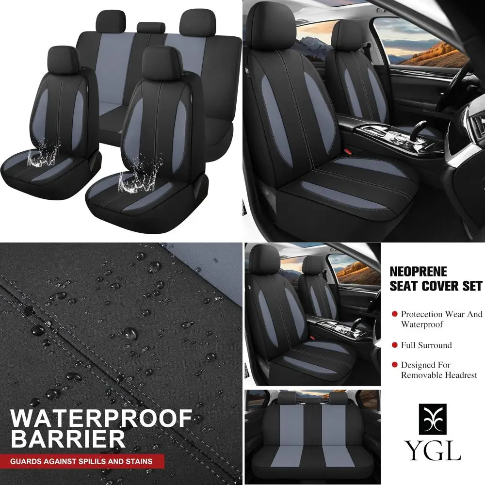 

YGL Car Seat Covers for Full Seats,Waterproof Seat Covers for Cars,Durable Neoprene Car Seat Protectors,Interior Covers for Cars