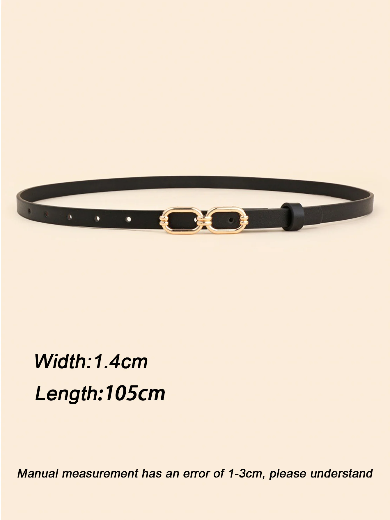 حزام نسائي دائرة مزدوجة مشبك ضغط معدني عالي الجودة حزام جلد PU تصميم فاخر إكسسوارات كلاسيكية حزام ريمين