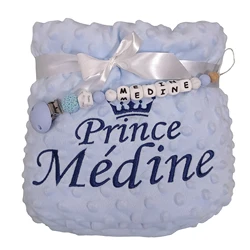 Personalized Bubble Minky Fleece Baby Blanket with Name DIY Custom Toddler Crib Stroller Blanket For Newborn Baby Birthday Gift