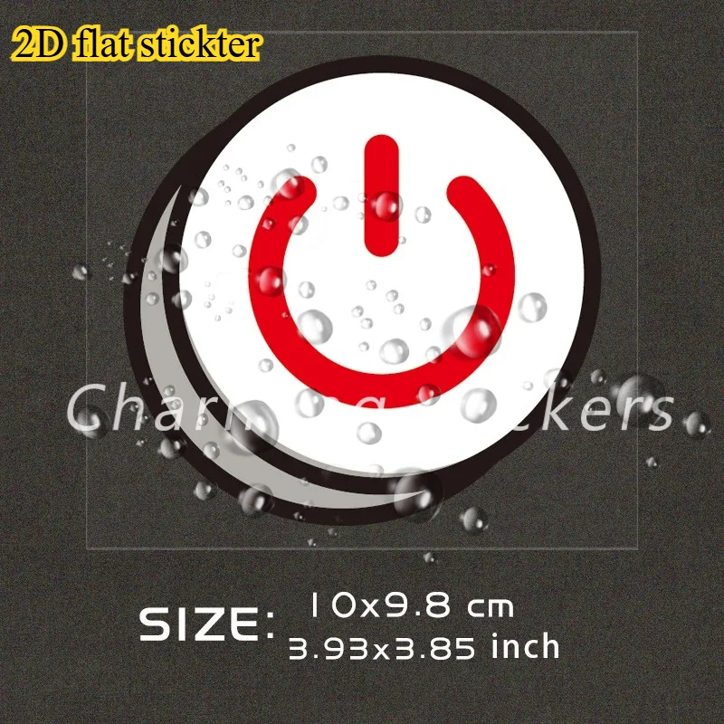 1 قطعة 2D شقة الكهربائية التبديل ملصق السلطة زر المقبس تشغيل/إيقاف ملصق حائط من الفينيل مقاوم للماء لملحقات ديكور الكمبيوتر المحمول سيارة