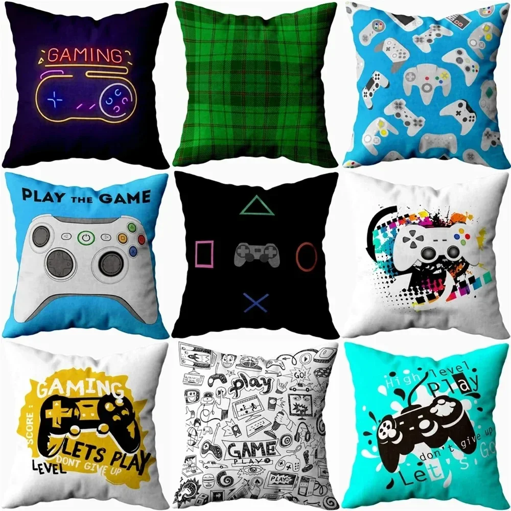 Retro Video Game Console Throw Pillow Covers for Gamer Room Decor Fun Pop Culture Couch Cushion18x18 inch
