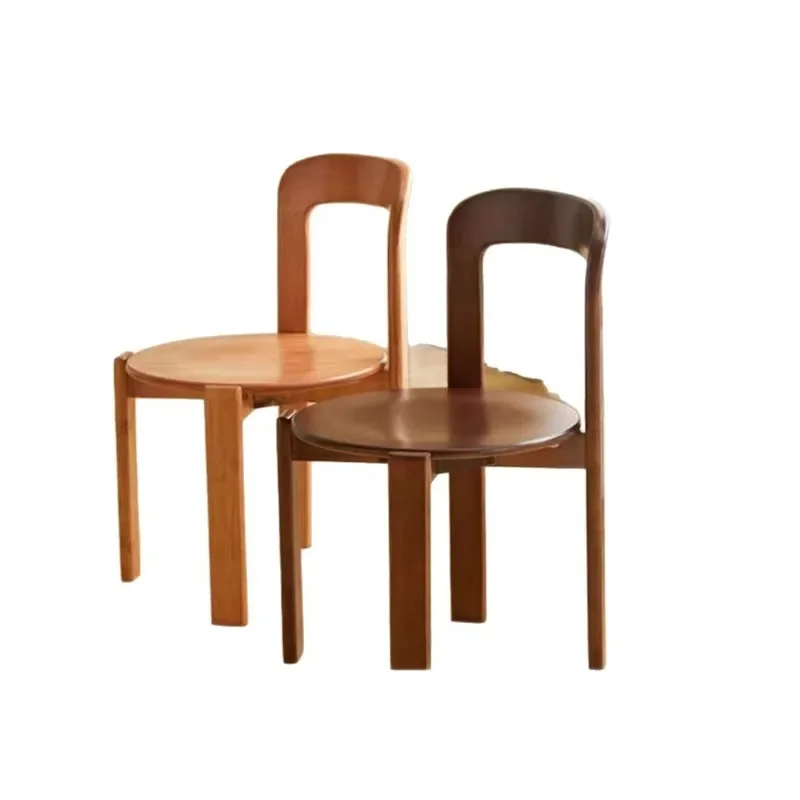 Retro solid wood medieval Rey chair dining chair living room Japanese French simple home