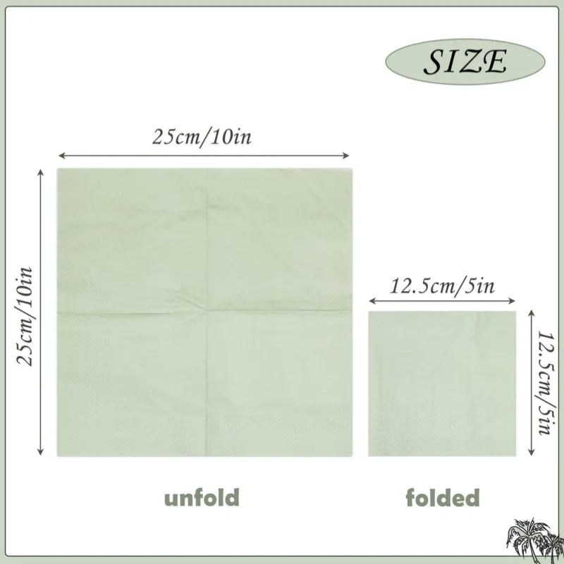 100/200/250PCS Sage Green Cocktail Napkins Disposable 2-ply Paper Napkins Beverage Napkins for Dinner Wedding Party Birthday