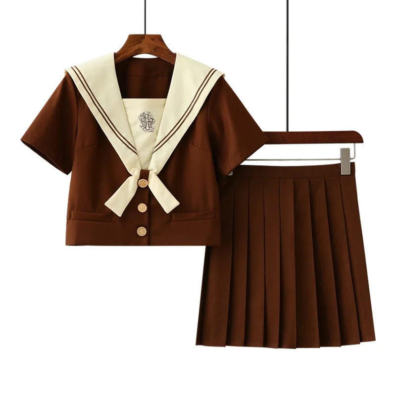 Uniforme de escuela secundaria para niñas, traje de cuello marinero, ropa linda japonesa coreana, trajes universitarios, trajes de estudiante, uniforme Jk, conjunto de falda