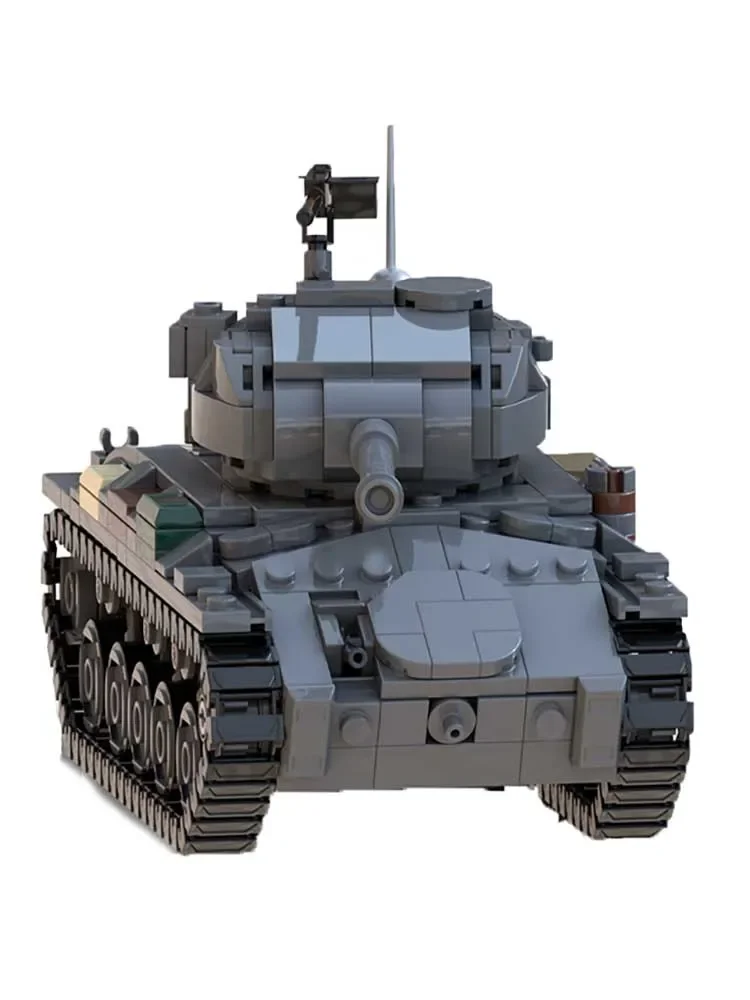 Bloques de construcción Moc M24, modelo de tanque ligero de EE. UU., bloques tecnológicos, modelo de coche blindado, juguete DIY, montaje, regalo de vacaciones, conjunto de construcción