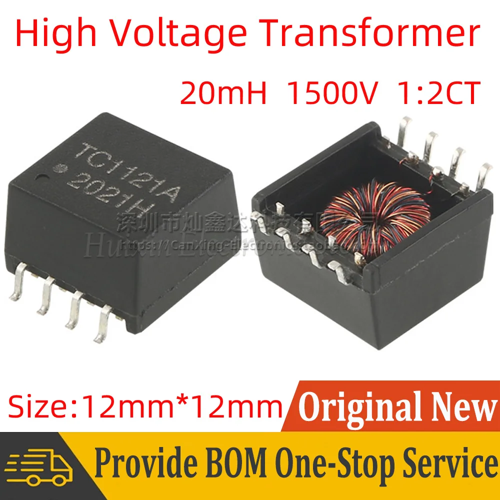 

5pcs SMT TC1121A 1:2CT Turns Ratio 1:2 20mH 1500VAC High Frequency Isolator Isolation Signal Pulse Transformer